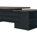 Ver mais imagens de Mesa Escritório Presidente e Balcão 2 Portas 3 Gavetas Corp A06 Charuto/preto - Mpozenato
