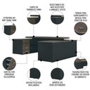 Ver imagem 3 de Mesa Escritório Presidente e Balcão 2 Portas 3 Gavetas Corp A06 Charuto/preto - Mpozenato
