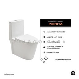 Vaso Sanitário Monobloco Painita Pingoo.casa - Branco - 2