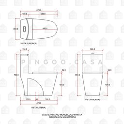Vaso Sanitário Monobloco Painita Pingoo.casa - Branco - 7