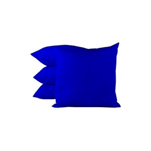 Almofadas Quadradas Decorativas Oxford Happy Line 40x40 Pacote com 4 - Azul