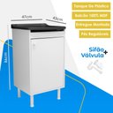 Ver imagem 2 de Balcão de Lavanderia com Tanque + Válvula + Sifão 100% Mdf Cor:pretobranco