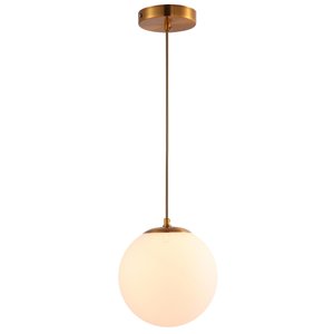 Lustre Pendente Orby Dourado Vidro Bola Opaca Leitosa Moderno Luxo Sala Cabeceira Escritório Inl99
