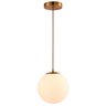 Lustre Pendente Orby Dourado Vidro Bola Opaca Leitosa Moderno Luxo Sala Cabeceira Escritório Inl99 - 1