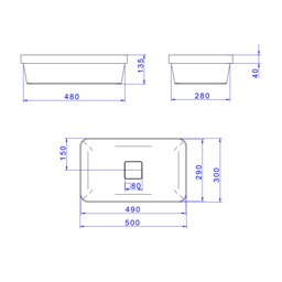 Cuba de Sobrepor Deca Slim 50x30 L.23050.85 Retangular Soft Antracite - 4
