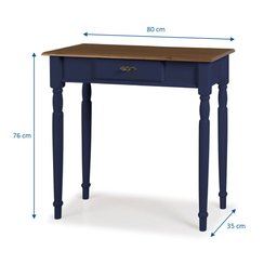 Aparador para Sala em Madeira Maciça 1 Gavetas 634 Linz Móveis - Azul Petróleo/imbuia Glazer - 4