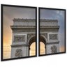 Kit 2 Quadros Decorativos Arco do Triunfo 45x34cm - com Vidro:moldura Preta - 1