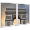 Kit 2 Quadros Decorativos Arco do Triunfo 45x34cm - com Vidro:moldura Preta - 2
