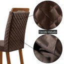 Ver imagem 3 de Mesa de Jantar Olimpia 90cm Tampo MDF Vidro Canto Copo com 4 Cadeiras Lorena