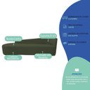 Ver imagem 5 de Recamier Curvo Orgânico 140cm 2 Lugares Lado Esquerdo para Sala de Estar Linho Paris Verde