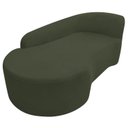 Ver imagem 6 de Recamier Curvo Orgânico 140cm 2 Lugares Lado Esquerdo para Sala de Estar Linho Paris Verde