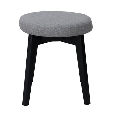 Banqueta Ariel Nacional Móveis 47 Cm (altura) Madeira Tauari Cor Ébano Tecido Nevoeiro Cor Bege