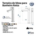 Ver imagem 6 de Torneira de Mesa Lavatório Retta 1.1/2" D'oro Vecchio (1310 Dv-330)