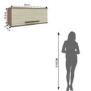 Ver imagem 2 de Armário Geladeira 1 Porta Basculante Evolution Plus Marrom/Tannat/Legno Crema