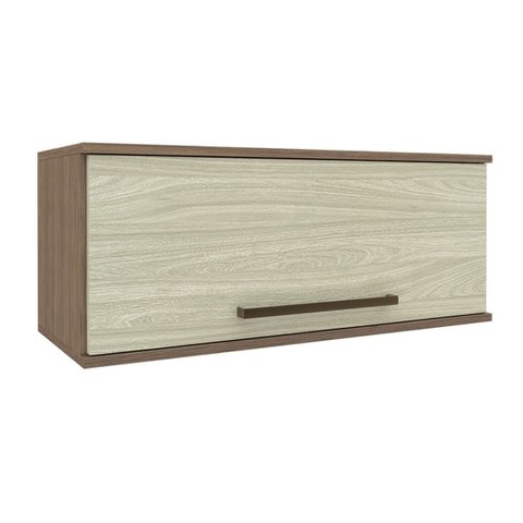 Armário Geladeira 1 Porta Basculante Evolution Plus Marrom/Tannat/Legno Crema