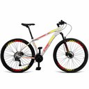 Ver imagem 1 de Bicicleta Aro 29 Cripto 21 Marchas Freio Disco e Suspensão - 21" Branco-amarelo e Vermelho