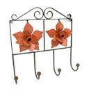 Ver imagem 1 de Cabide Porta Toalhas de Rosto para Banheiro de Parede com Flores de Ferro Artesanal Libertas Rosas A