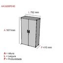 Ver imagem 4 de Armário Alto 02 Portas 3 Prateleiras Pivot PE40 