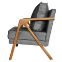 Ver imagem 4 de Kit 2 Poltronas Decorativa Mona Madeira Maciça Suede Cinza
