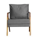 Ver imagem 3 de Kit 2 Poltronas Decorativa Mona Madeira Maciça Suede Cinza