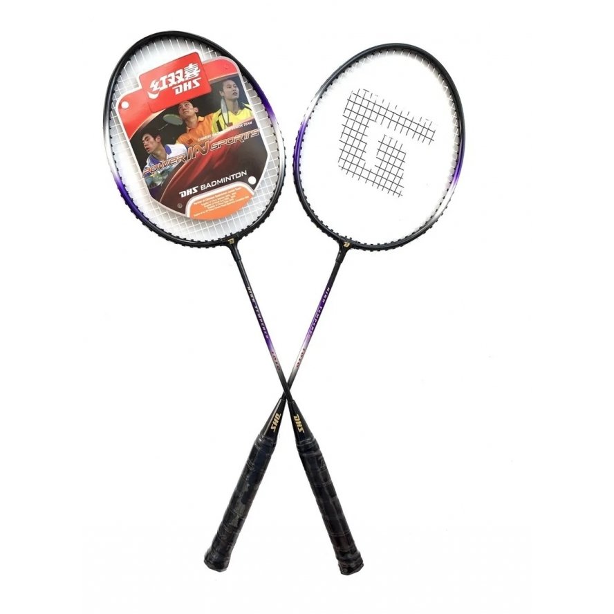 Kit Badminton DHS C/ 2 Raquetes Com Capa