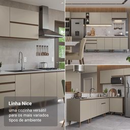 Armário de Cozinha Completa 260cm Nice Madesa 01 - 5