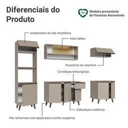 Armário de Cozinha Completa 260cm Nice Madesa 01 - 4