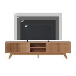 Rack Ripado Grande para Tv até 75 Pol 220x56cm Fortaleza Freijó - 3