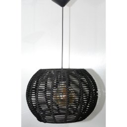Pendente Luminária Lustre Teto Bola Grande Corda 41x28 com Fio - 2