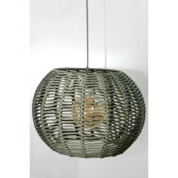 Pendente Luminária Lustre Teto Bola Grande Corda 41x28 com Fio - 6
