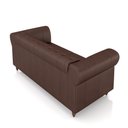 Ver imagem 7 de Sofá Living Sala de Estar Stanford Chesterfield 2 Lugares 200cm Pés de Madeira Couro Marrom Brilho G