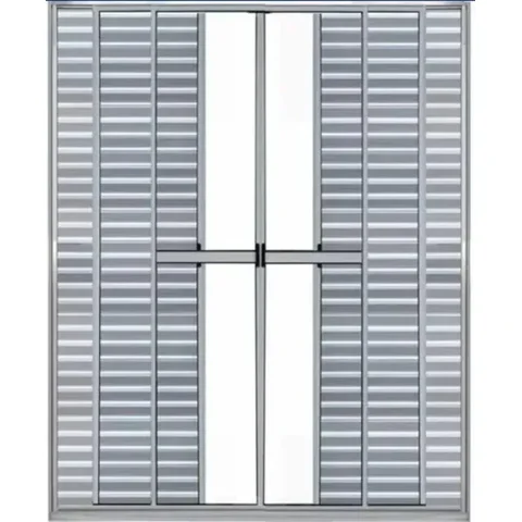 Porta de Aluminio Balcão 6 Folhas com Trinco Linha Leve:2,10 X 1,80/brilhante