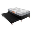 Ver imagem 1 de Cama Box c/Auxiliar Solteiro: Colchão Espuma Polar D28 Pérola Gray + Base CRC Rústico Black(