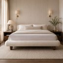 Ver imagem 2 de Cama Casal Japonesa 156cm Pés Madeira Haru Factor Off White - Sallar Home