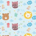 Ver imagem 2 de Papel de Parede Animais Fofinhos Arte Destaque 3 Metros