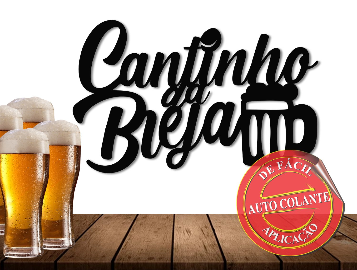 Painel Decorativo Cantinho Da Cerveja Mdf Breja Preto Fos.