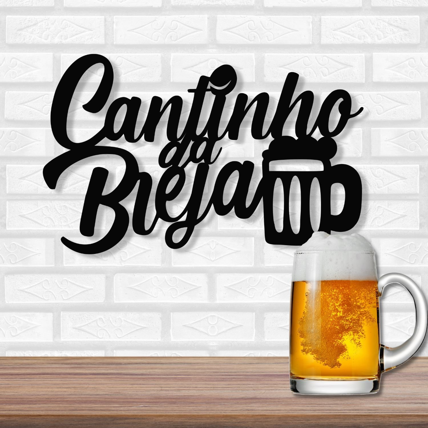 Painel Decorativo Cantinho Da Cerveja Mdf Breja Preto Fos. - 2