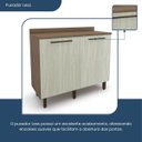 Ver imagem 4 de Balcão para Cozinha 2 Portas Evolution Plus Marrom/Tannat/Legno Crema