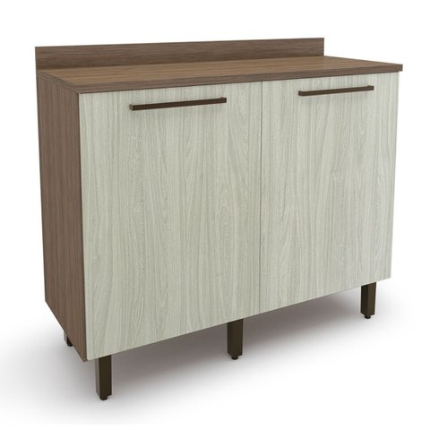 Balcão para Cozinha 2 Portas Evolution Plus Marrom/Tannat/Legno Crema