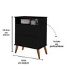 Kit Mesa de Cabeceira Onix Cor:preto Mizza Decor - 3