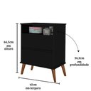 Ver imagem 3 de Kit Mesa de Cabeceira Onix Cor:preto Mizza Decor