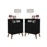 Kit Mesa de Cabeceira Onix Cor:preto Mizza Decor - 1