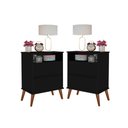 Ver imagem 1 de Kit Mesa de Cabeceira Onix Cor:preto Mizza Decor