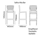 Ver imagem 7 de Banqueta Safira Alta Bar Preta Tramontina 92138/009