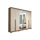 Ver mais imagens de Guarda Roupa Casal 6 Portas 2 Espelhos e 6 Gavetas com Pés Guarapari Cinamomo/off White - Panan