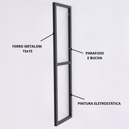 Estrutura para Prateleira 2 Niveis Estilo Industrial 65x18 Metal Preto - 4