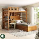 Ver imagem 3 de Treliche Reto Conjugado Madeira maciça com Baú