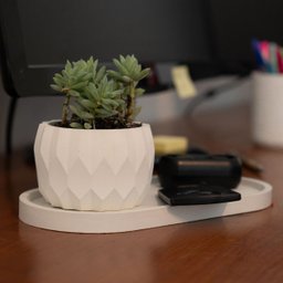 Vaso Decorativo Kit 2 Peças Vaso Losangos P e M Artesanal - Branco - 3