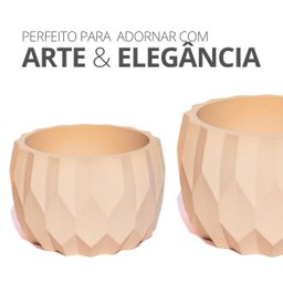 Vaso Decorativo Kit 2 Peças Vaso Losangos P e M Artesanal - Branco - 6