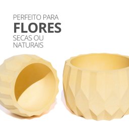 Vaso Decorativo Kit 2 Peças Vaso Losangos P e M Artesanal - Branco - 7